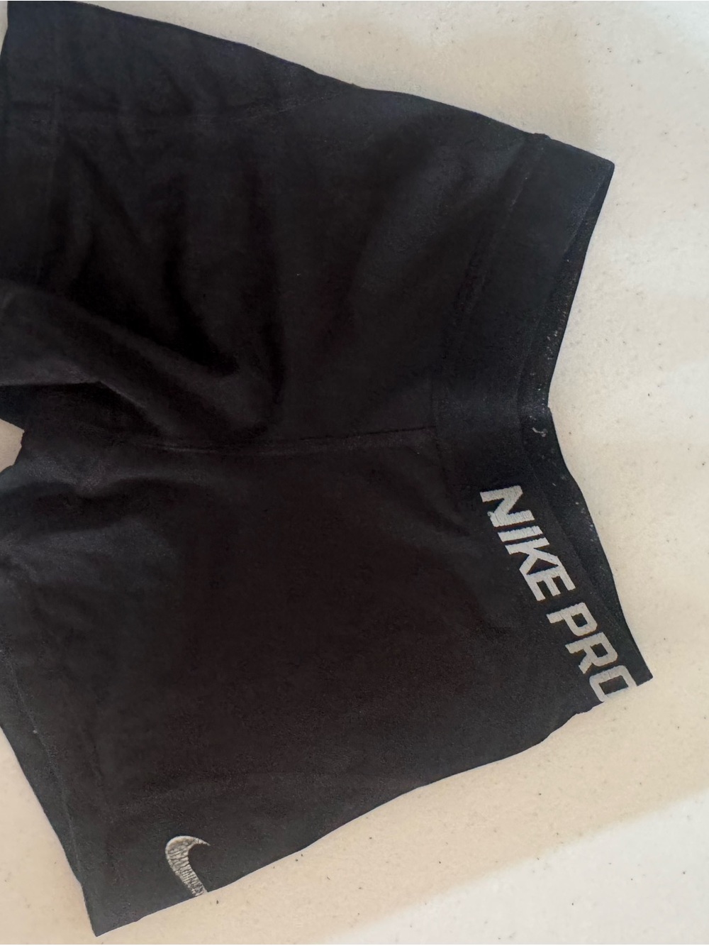 Nike Black Pro Compression Shorts with White Logo - Picture 1 of 2